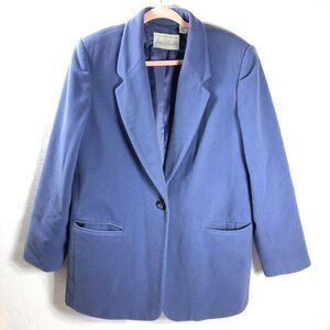 Lord & Taylor Vintage Wool Blazer Blue Womens Size 12
